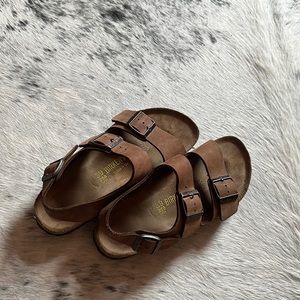 Tan brown birks size 39 worn to try on
